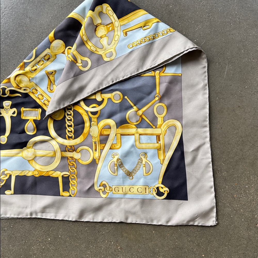 Gucci - Vintage Equestrian Motif Scarf